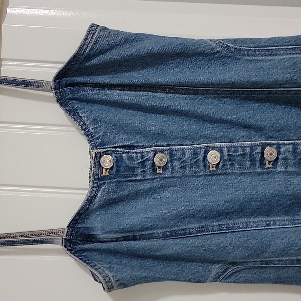 Levi's Malene bustier button front denim dress Sz S NWT - Picture 3 of 10